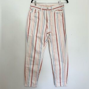American Eagle Women's Multi Color Striped Mom Jean pastel colors size 6